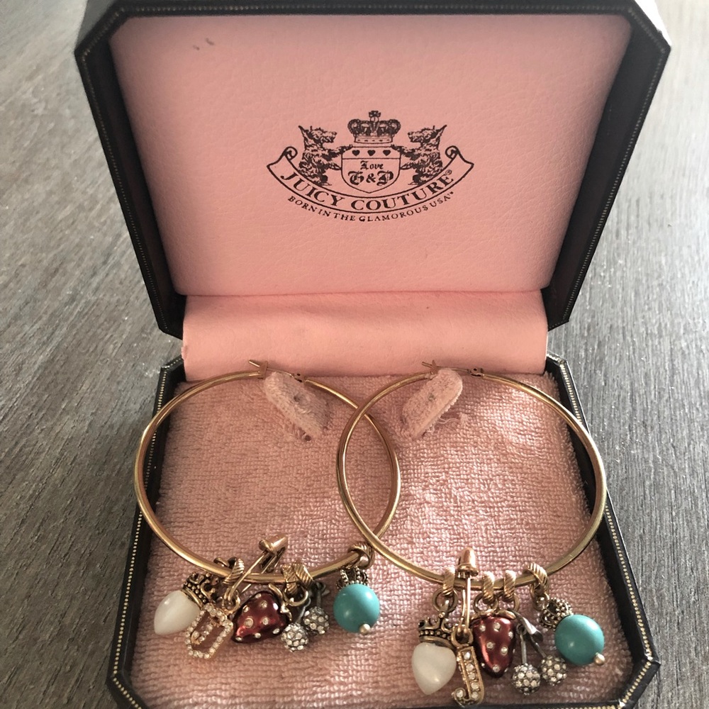 Juicy Couture Y2K Vintage Hoop Charm Earrings